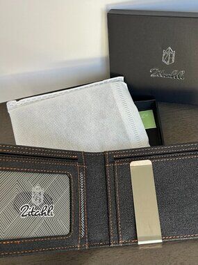 New Zitahli Men’s Bifold Wallet Money Clip Contrast Stitch Card Holder Box
